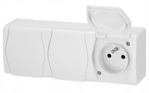 Prise Électrique Étanche Elektro-Plast blanc 1023-00