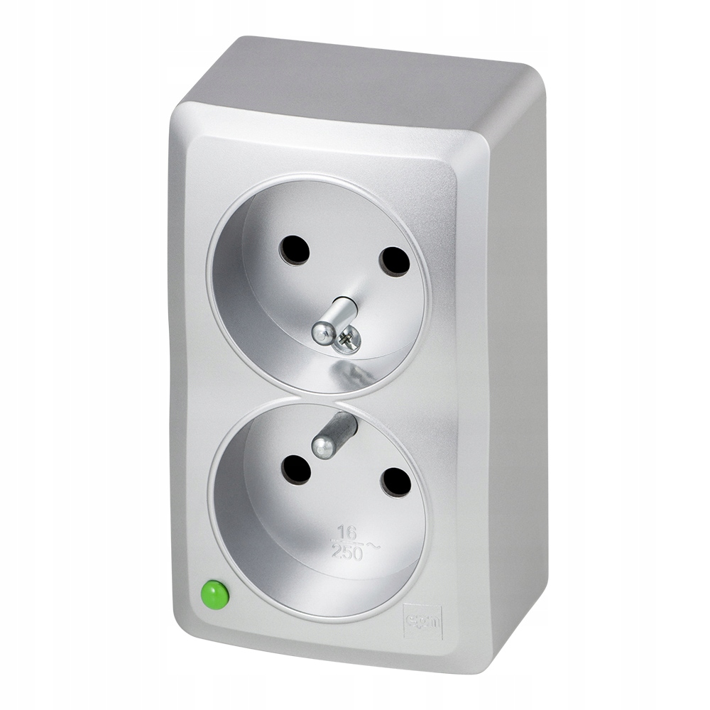 Prise Murale Électrique Elektro-Plast Argentée 3743-06