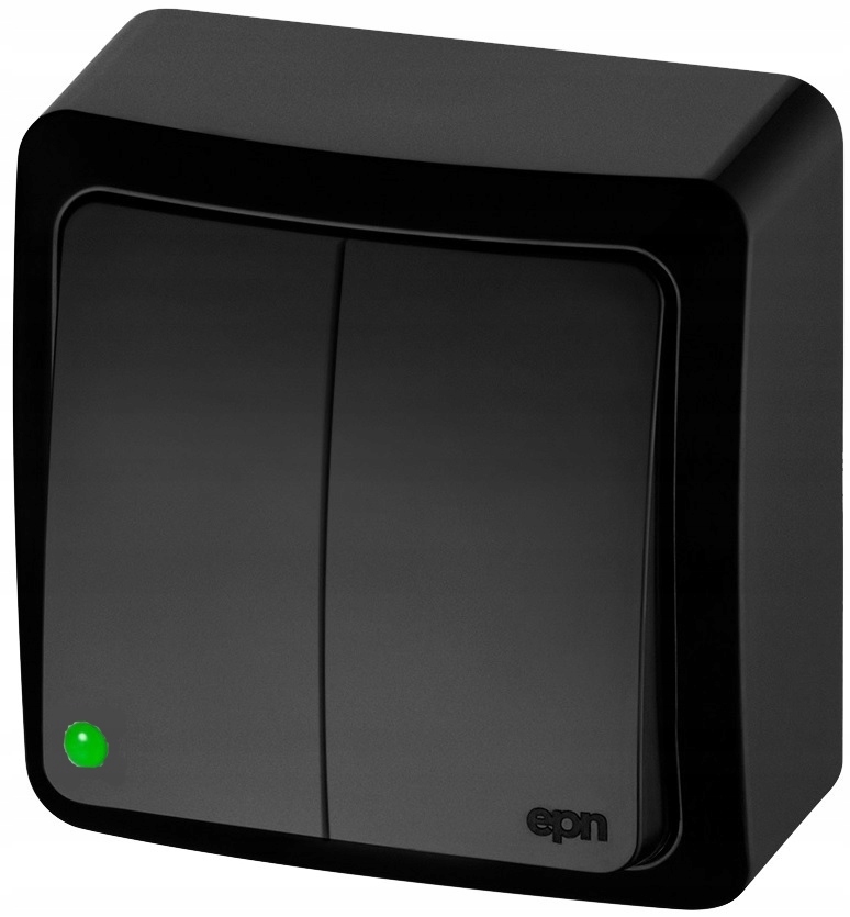 BERG Connecteur double en saillie noir 3711-09