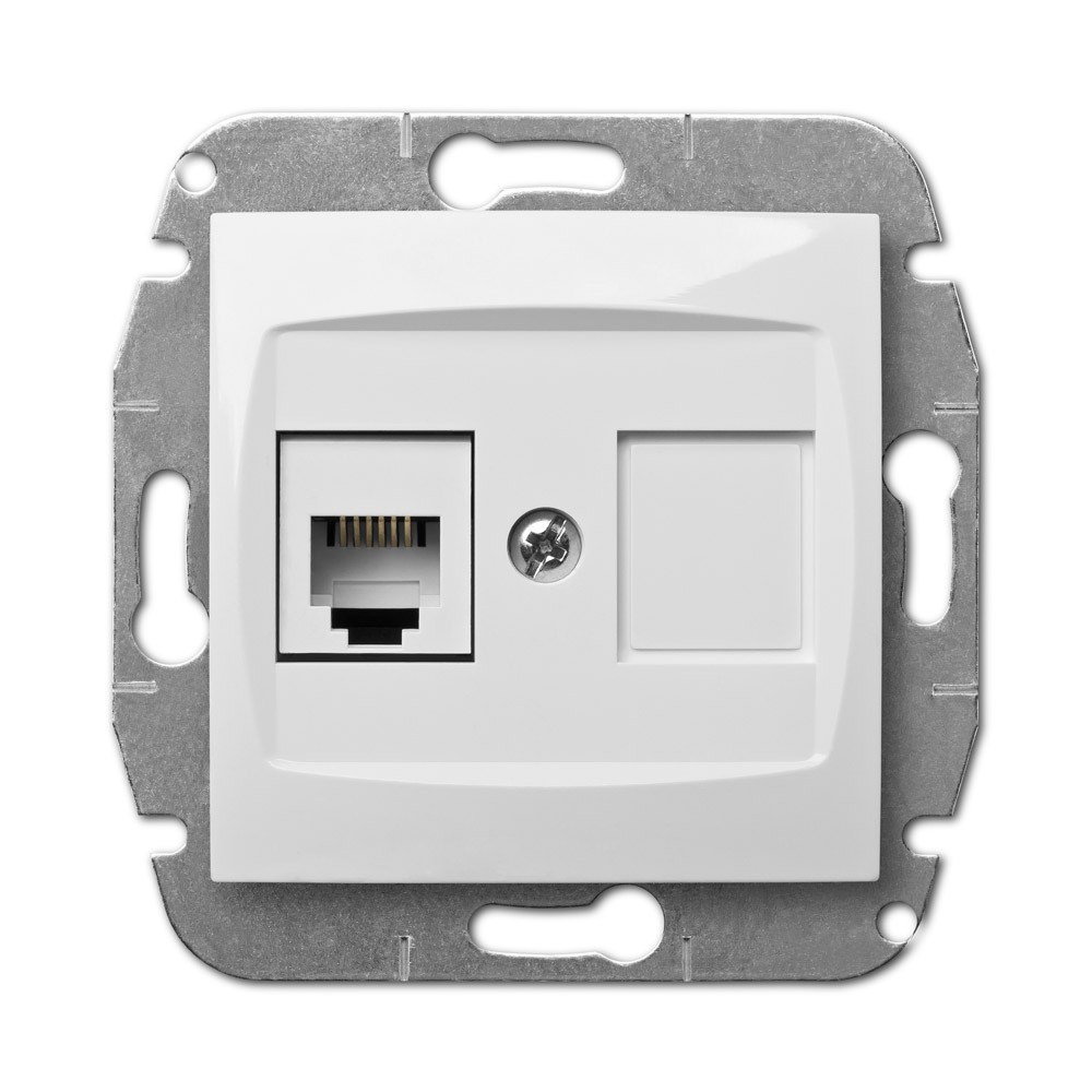 Prise Internet murale Elektro-Plast Nasielsk blanche 1750-10