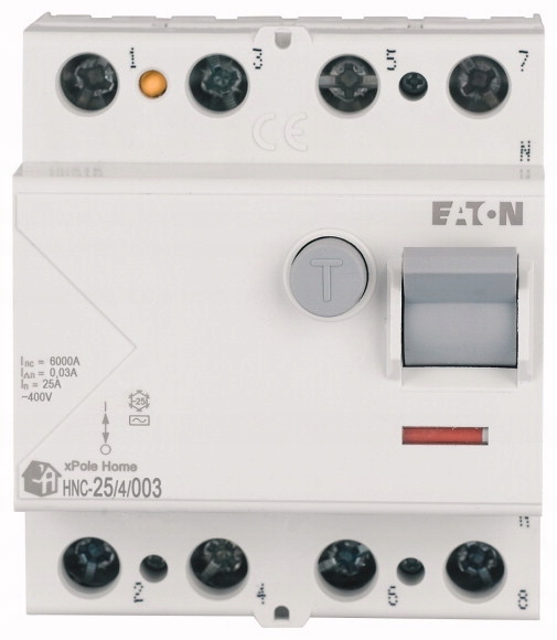 Interrupteur différentiel Eaton 400 V IP20 25 A 194693
