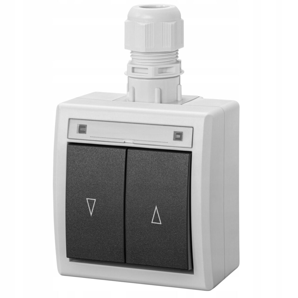 AQUANT 2K BOUTON BASCULANT VOLET HAUT-BAS N/T IP65 GRIS 5008-65