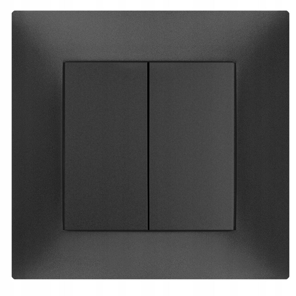 CARLA interrupteur 2x escalier sans cadre encastré IP 20- couleur noir 1718-19