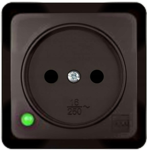 BERG Prise simple encastrée 2P 16A marron 3740-05