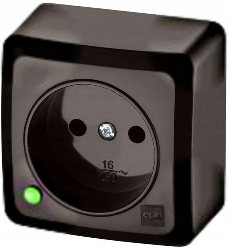 BERG Prise simple encastrée 2P 16A marron 3740-05