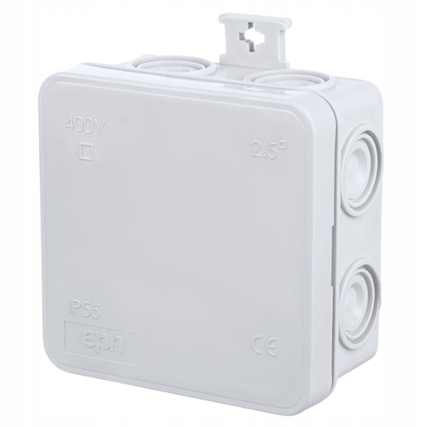 Boîte d&rsquo;encastrement grise vide E7 75x75x39 IP55 ELEKTRO-PLAST NASIELSK