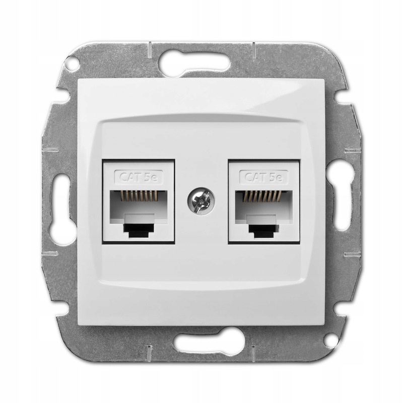 Prise Internet PT 2xRJ45 Elektro-Plast Nasielsk blanc 1749-10 CARLA