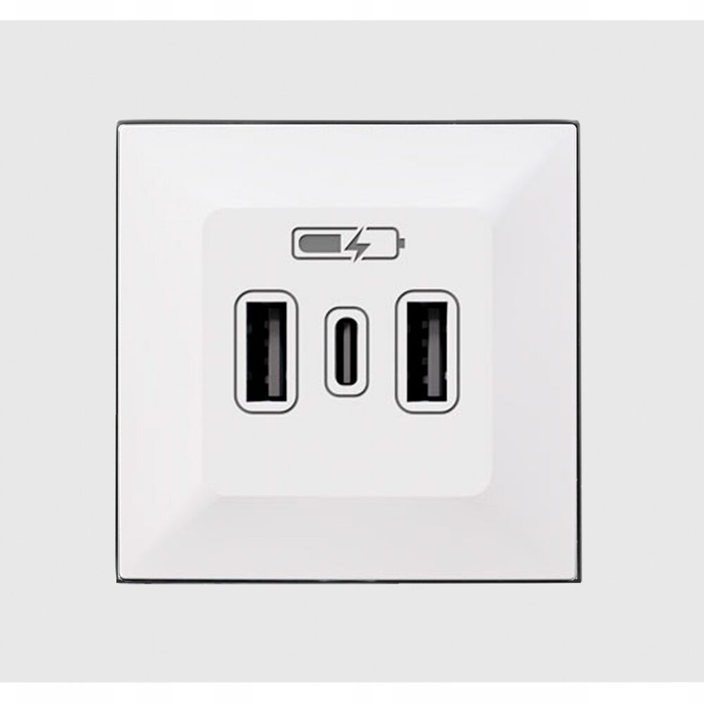 VESTRA Chargeur USB 2xA+C blanc 3808-10