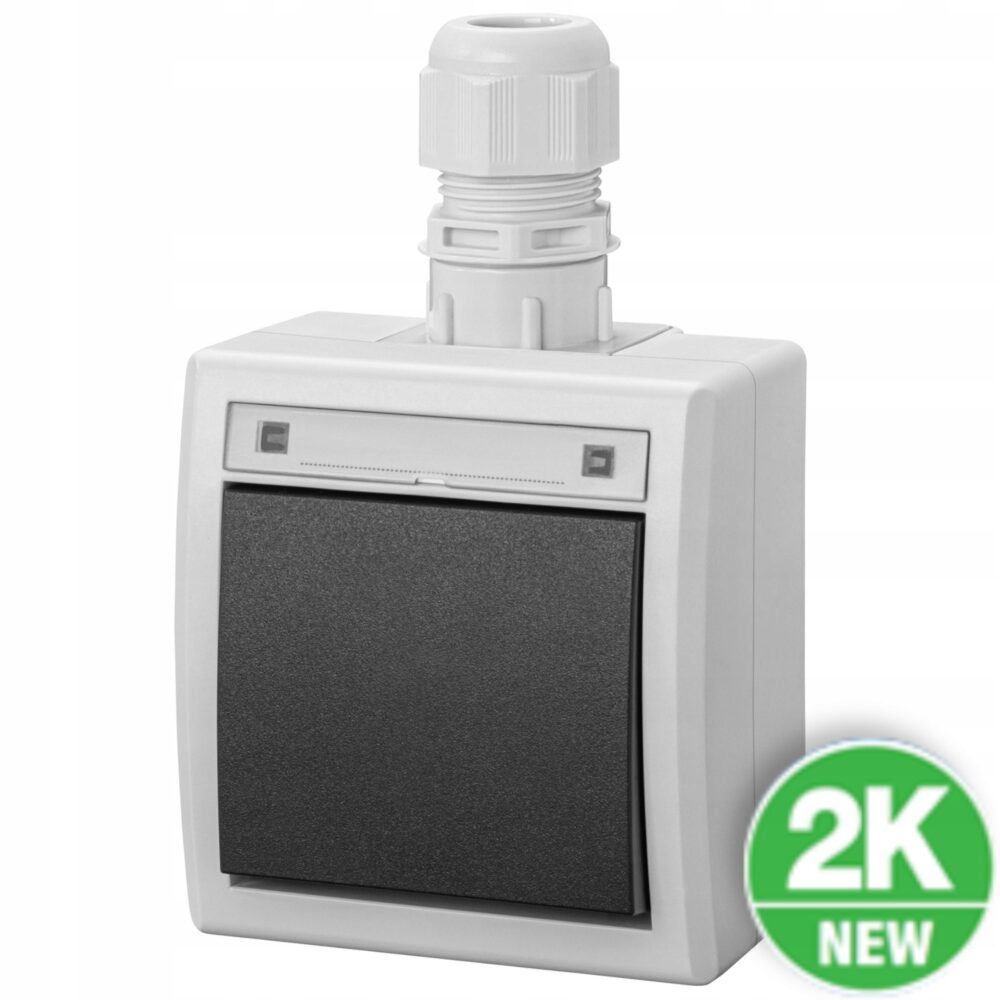 AQUANT 2K CONNECTEUR SIMPLE ESCALIER ÉTANCHE IP65 GRIS 5001-65