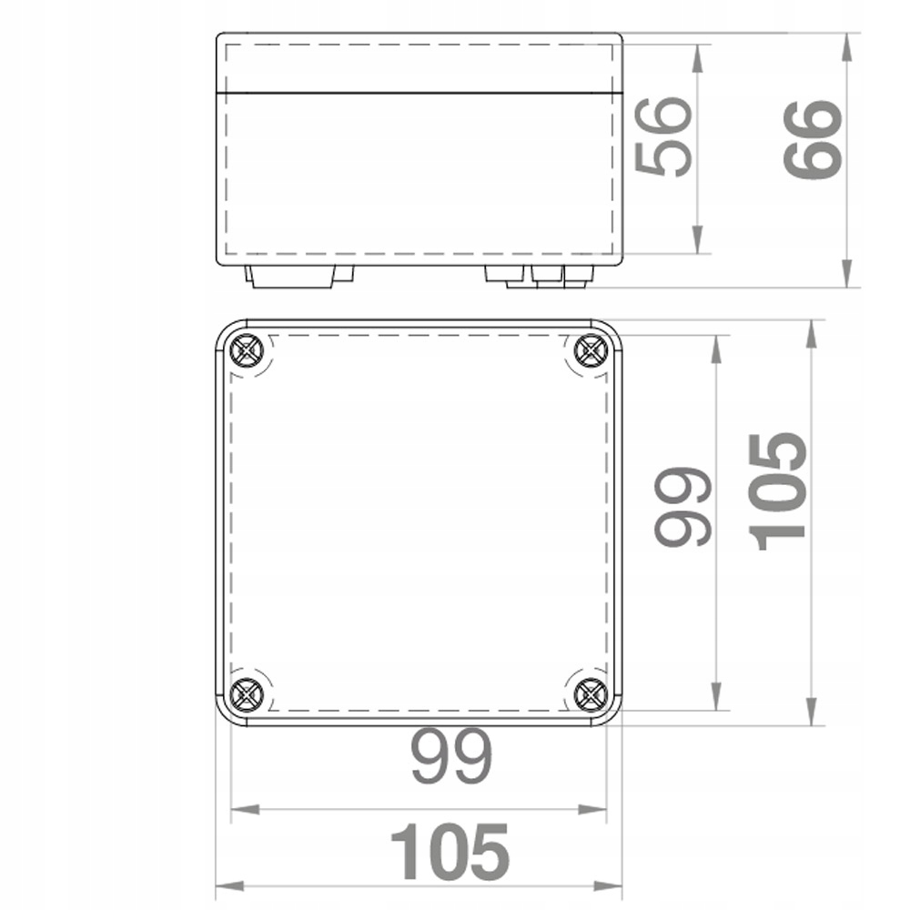 Boîte de dérivation électrique en saillie Elektro-Plast Nasielsk 105 x 105 x 66 mm