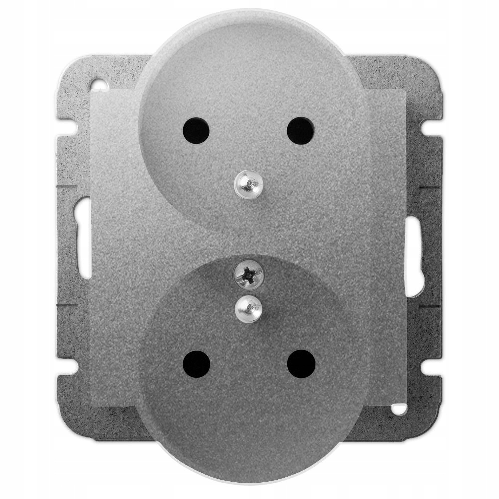 Interrupteur double Classique Elektro-Plast Nasielsk argenté 1743-16