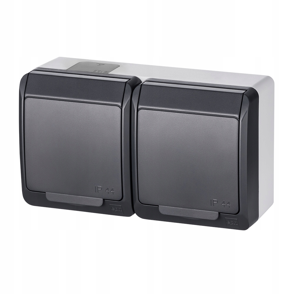 Prise électrique Elektro-Plast Hermes 2 pcs. grise étanche 0322-07