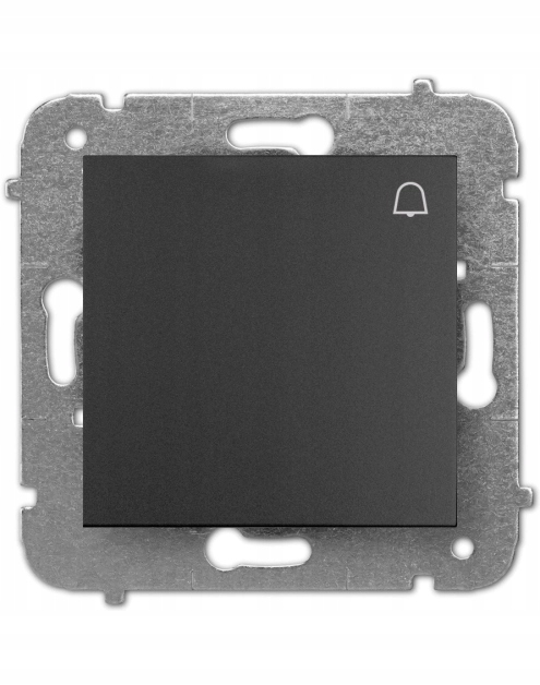 Bouton-poussoir encastré sonnette noir sans cadre 1714-19