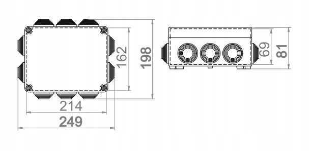 Boîte électrique de surface Elektro-Plast 249 x 198 x 81 mm 2716-02