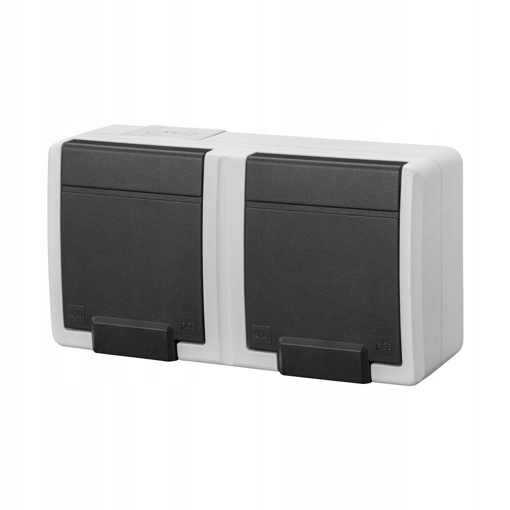 Prise double horizontale étanche IP55 en saillie AQUANT 2K EPN 5042-10