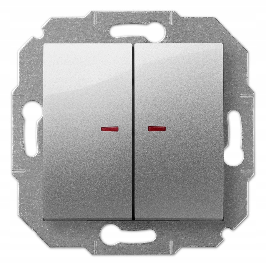 Interrupteur double Classique Elektro-Plast Nasielsk argenté 1724-16