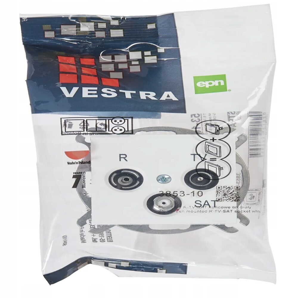 Prise RTV Blanche Vestra ELEKTRO-PLAST 3853-10