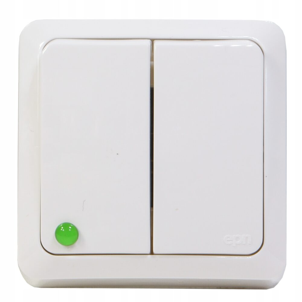 Interrupteur double Classique Elektro-Plast blanc 3711-00