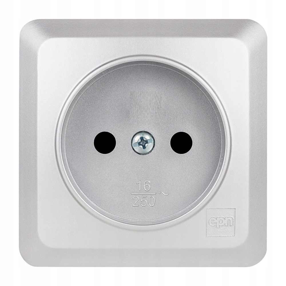 Prise simple BERG en saillie sans terre. 2P IP20 – couleur argent 3740-06