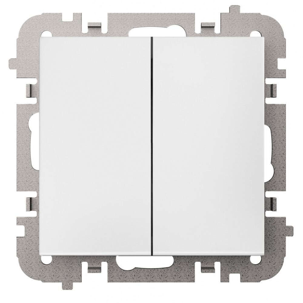 Interrupteur d&rsquo;escalier double Elektro-Plast Vestra blanc 3818-10