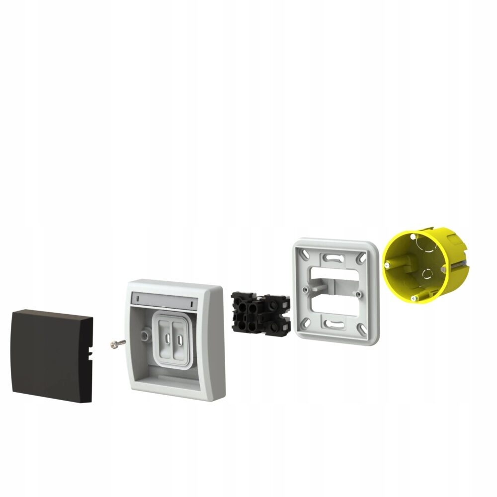 Bouton sonnette saillie encastré complet avec cadre AQUANT 5005-77