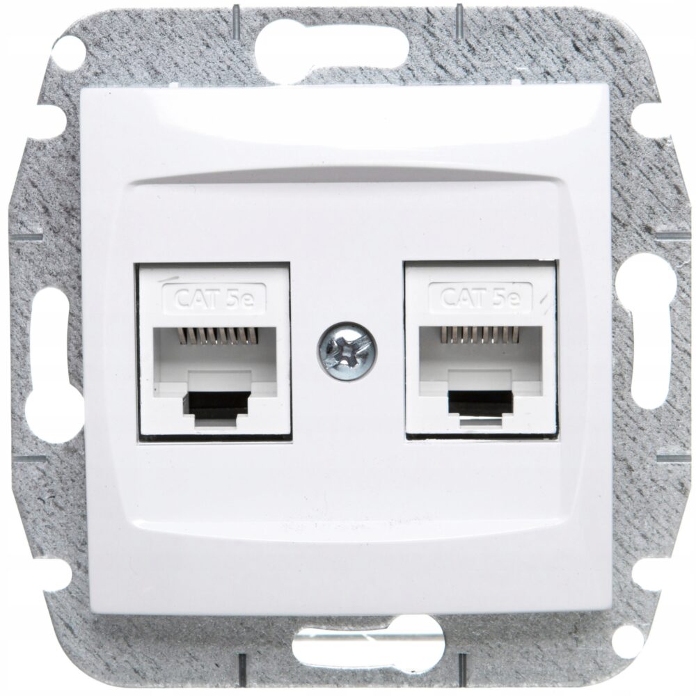 Prise Internet PT 2xRJ45 Elektro-Plast Nasielsk blanc 1749-10 CARLA