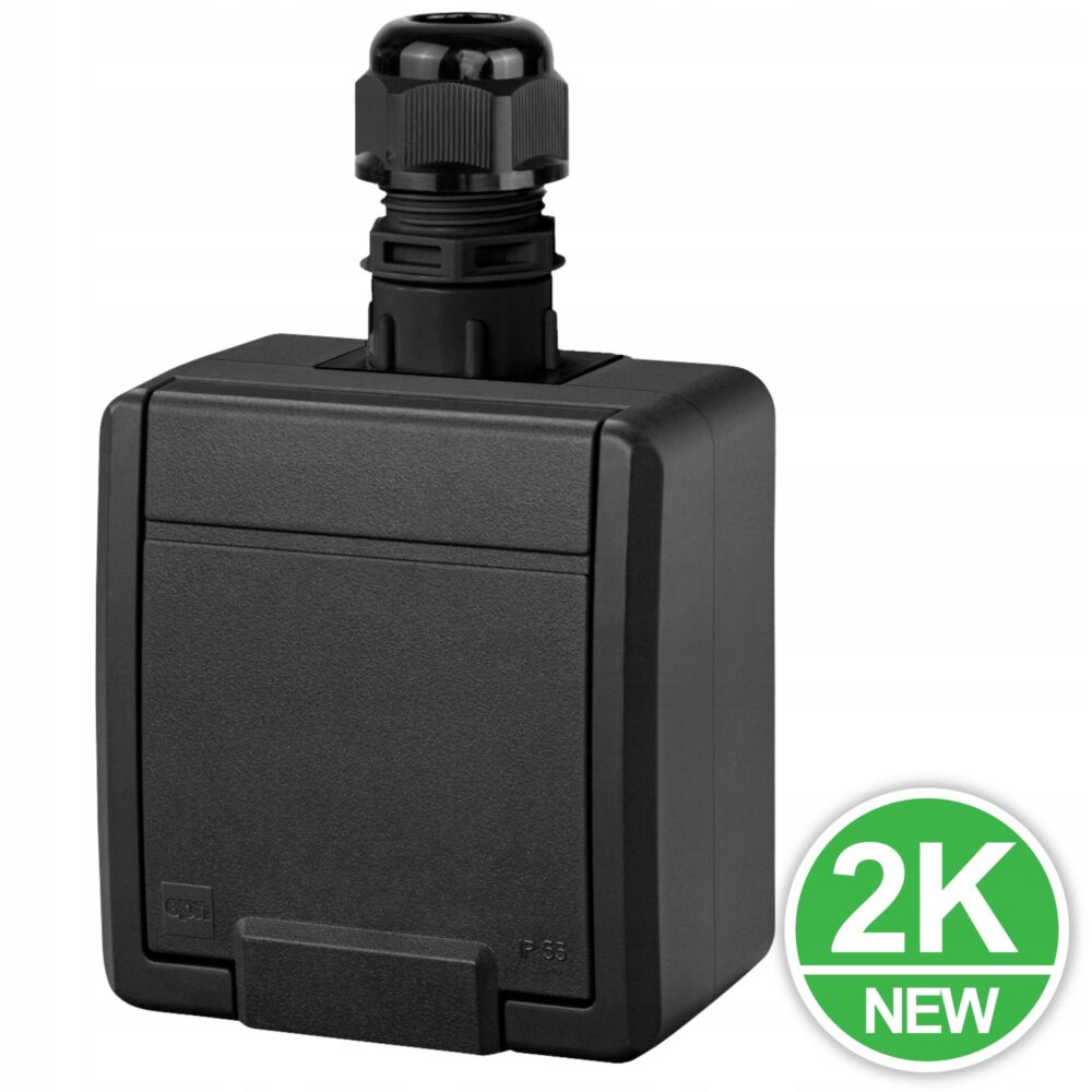 Prise Électrique Étanche Elektro-Plast Nasielsk Grise 5041-67