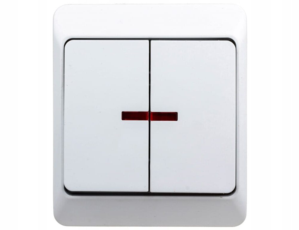 Interrupteur double Classique Elektro-Plast Nasielsk blanc 0342-02