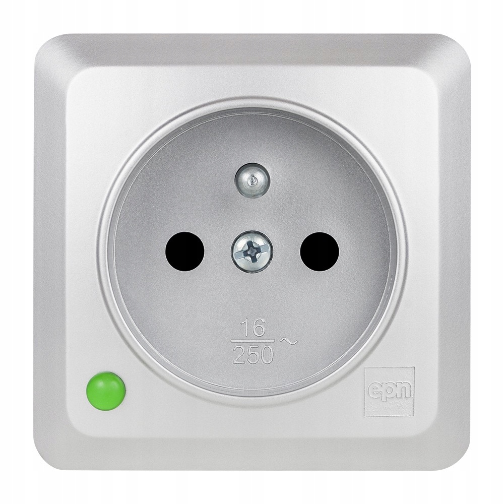 Prise électrique murale Elektro-Plast Nasielsk argent 3733-06