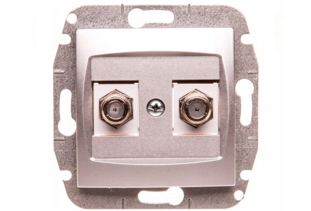 Prise d'antenne répartiteur Elektro-Plast Nasielsk argent 1787-16