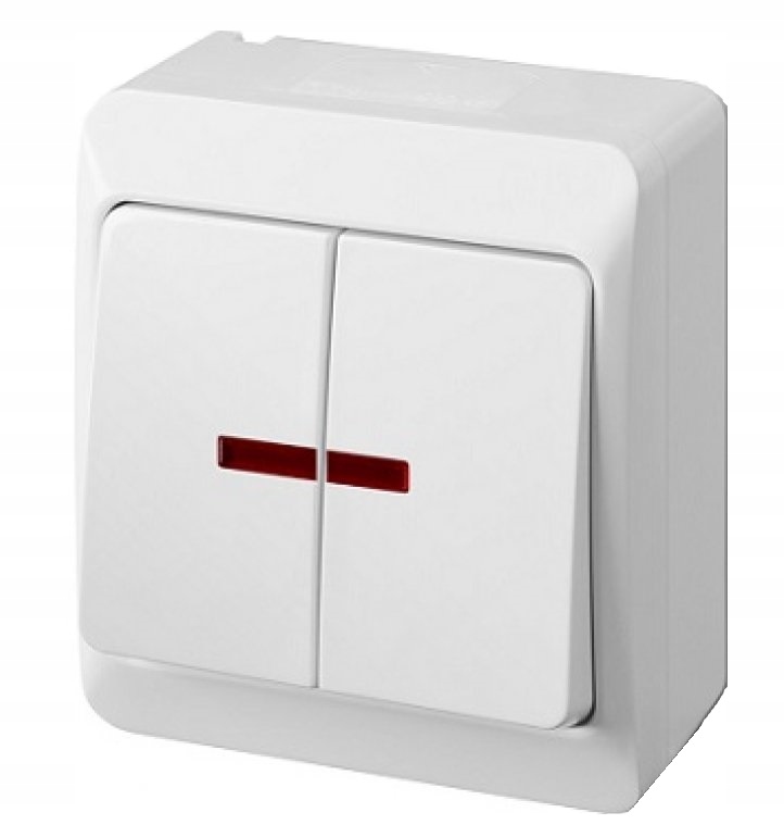 Interrupteur double Classique Elektro-Plast Nasielsk blanc 0342-02