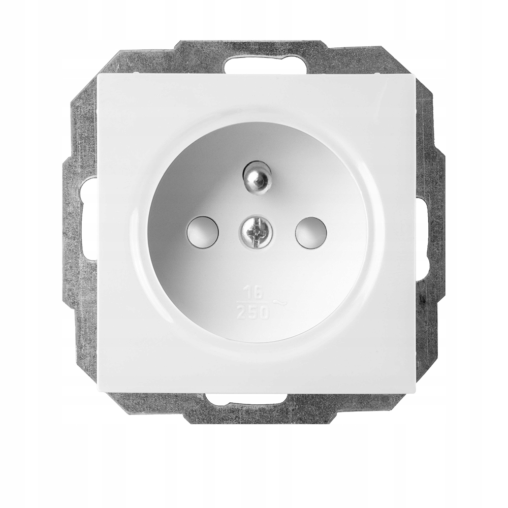 SANTRA prise 2P+Z sans cadre encastrée auto-bloquante IP20 – couleur blanc 4130-10