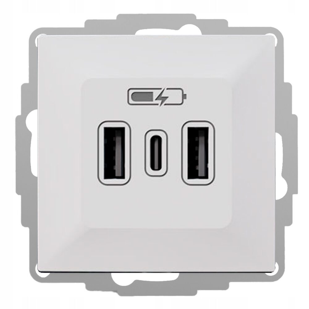 VESTRA Chargeur USB 2xA+C blanc 3808-10