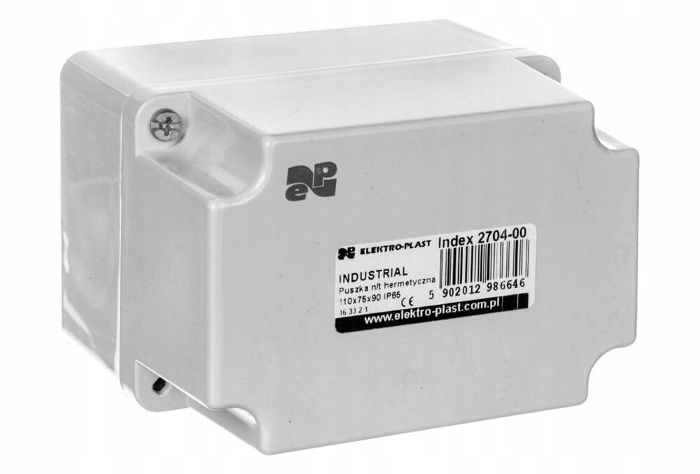 Boîtier Elektro-Plast INDUSTRIAL 110x75x90 IP65 sans bornes, 2704-00