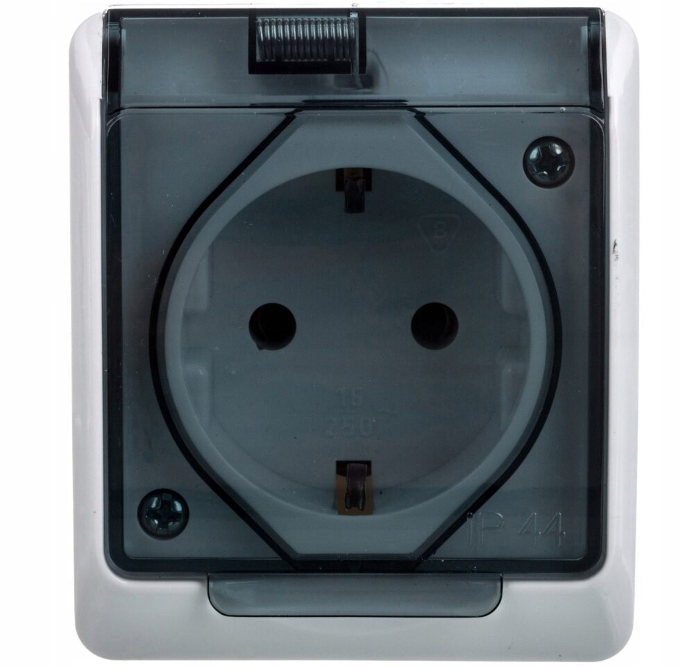 Prise Électrique Étanche Elektro-Plast Nasielsk Blanc 0324-01