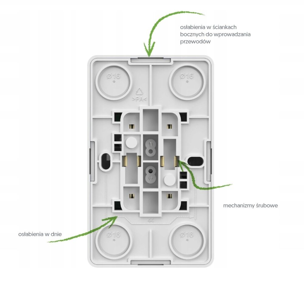 Prise double sans terre, 2x2P, N/T (en saillie) IP20, noir BERG