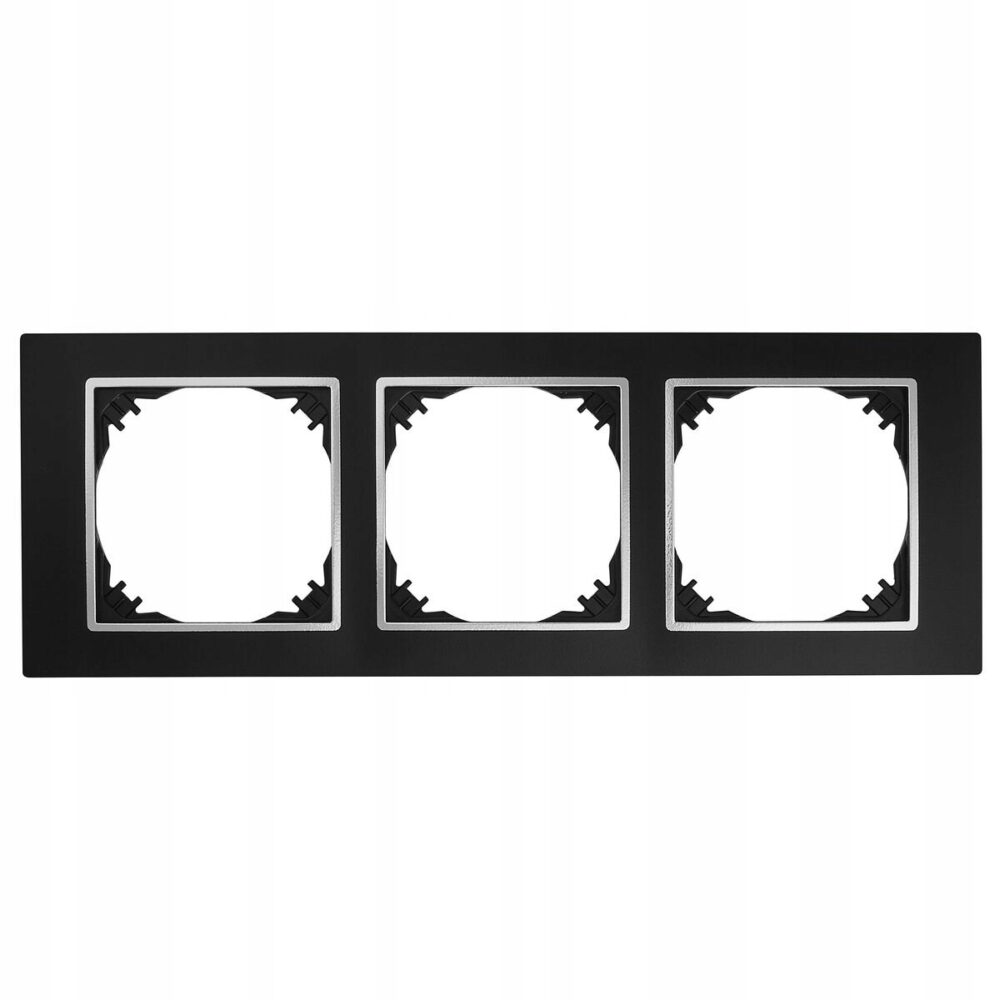 Cadre triple Elektro-Plast noir 3873-46