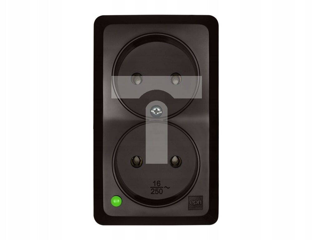 BERG Prise double n/t 2x2P 16A marron 3744-05