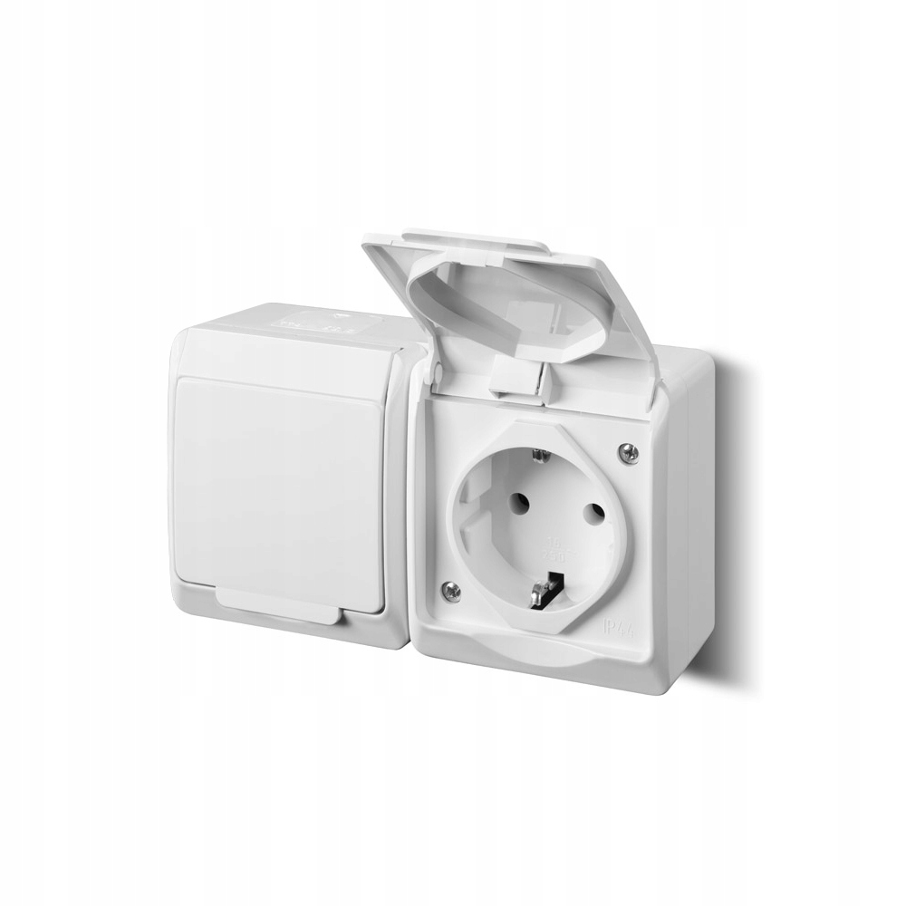 Prise Électrique Étanche Elektro-Plast Nasielsk Blanc 0325-02