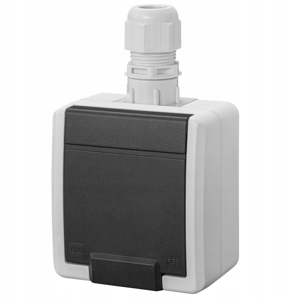 Prise électrique étanche Elektro-Plast Nasielsk grise 5041-65