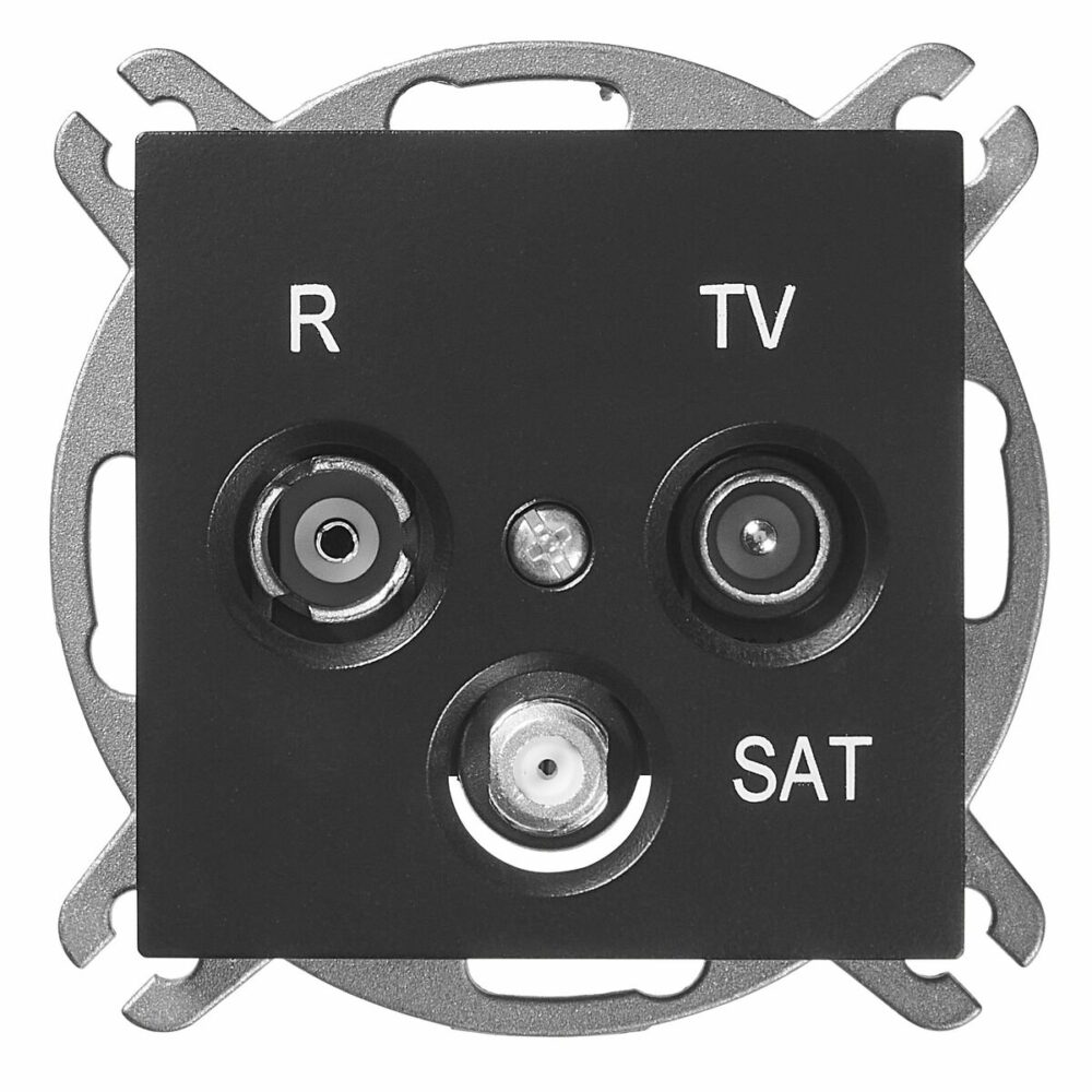 Prise Murale Électro-Plast pour Antenne Noire 3853-19