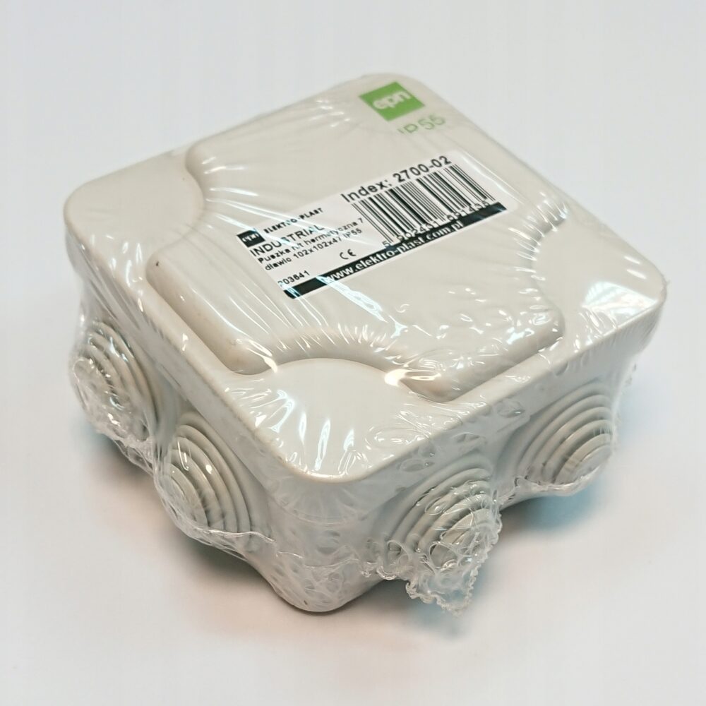 INDUSTRIAL Boîte hermétique n/t 102x102x47 7 presse-étoupes IP55 grise 2700-02