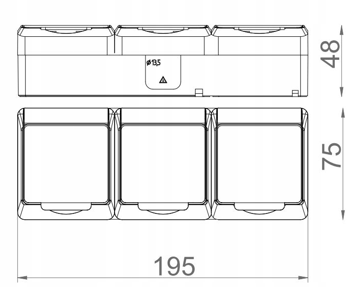 Prise électrique étanche Elektro-Plast Nasielsk marron 0323-06