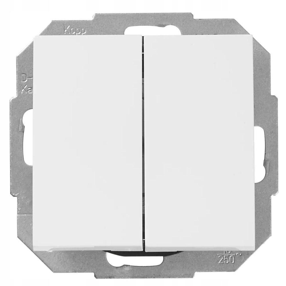 Interrupteur d&rsquo;escalier double Elektro-Plast Vestra blanc 3818-10