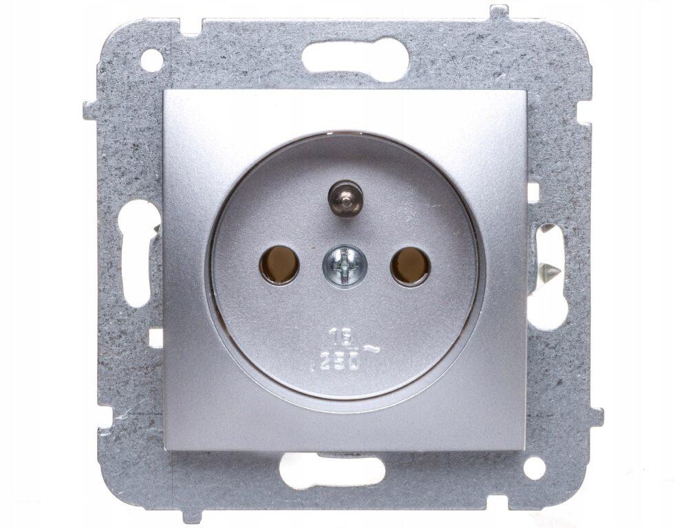Prise Électrique Murale Elektro-Plast Nasielsk Argent 1733-16