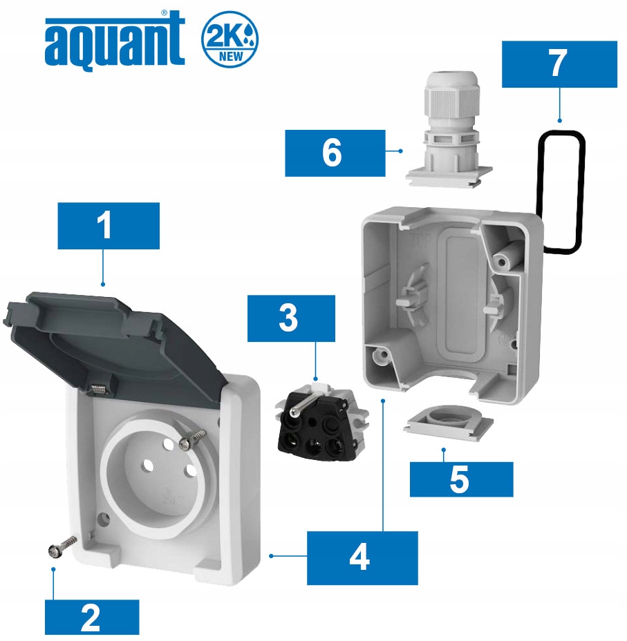 Prise Électrique Étanche Elektro-Plast Nasielsk Noire 5043-67