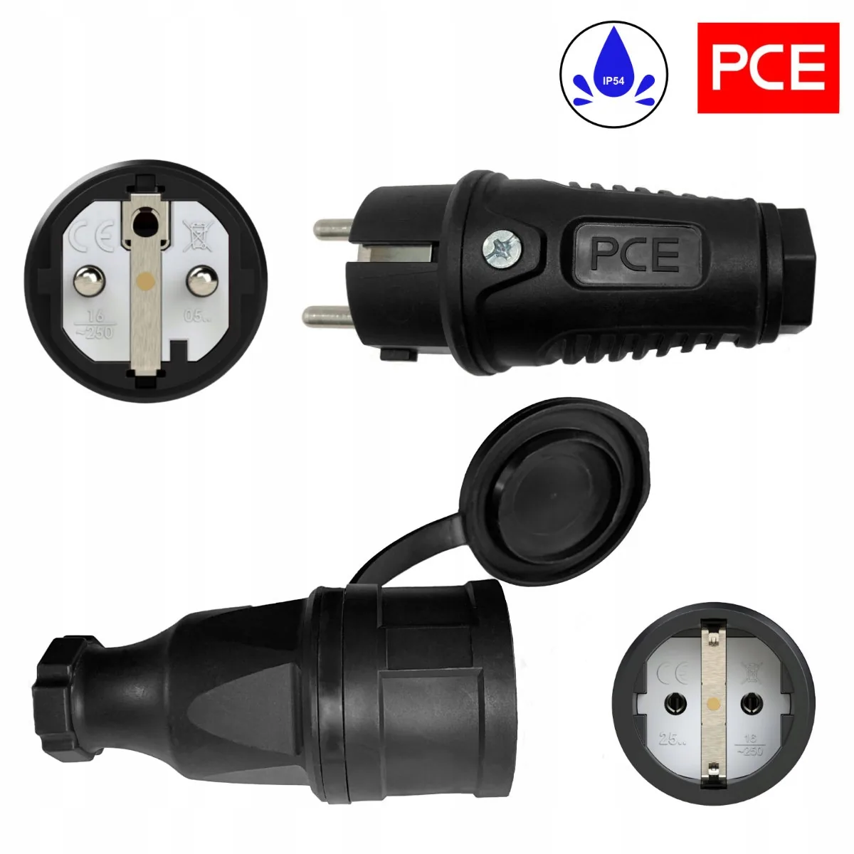 Rallonge électrique en caoutchouc résistante SCHUKO avec compteur H07RN-F 3G2,5 5m – Image 2