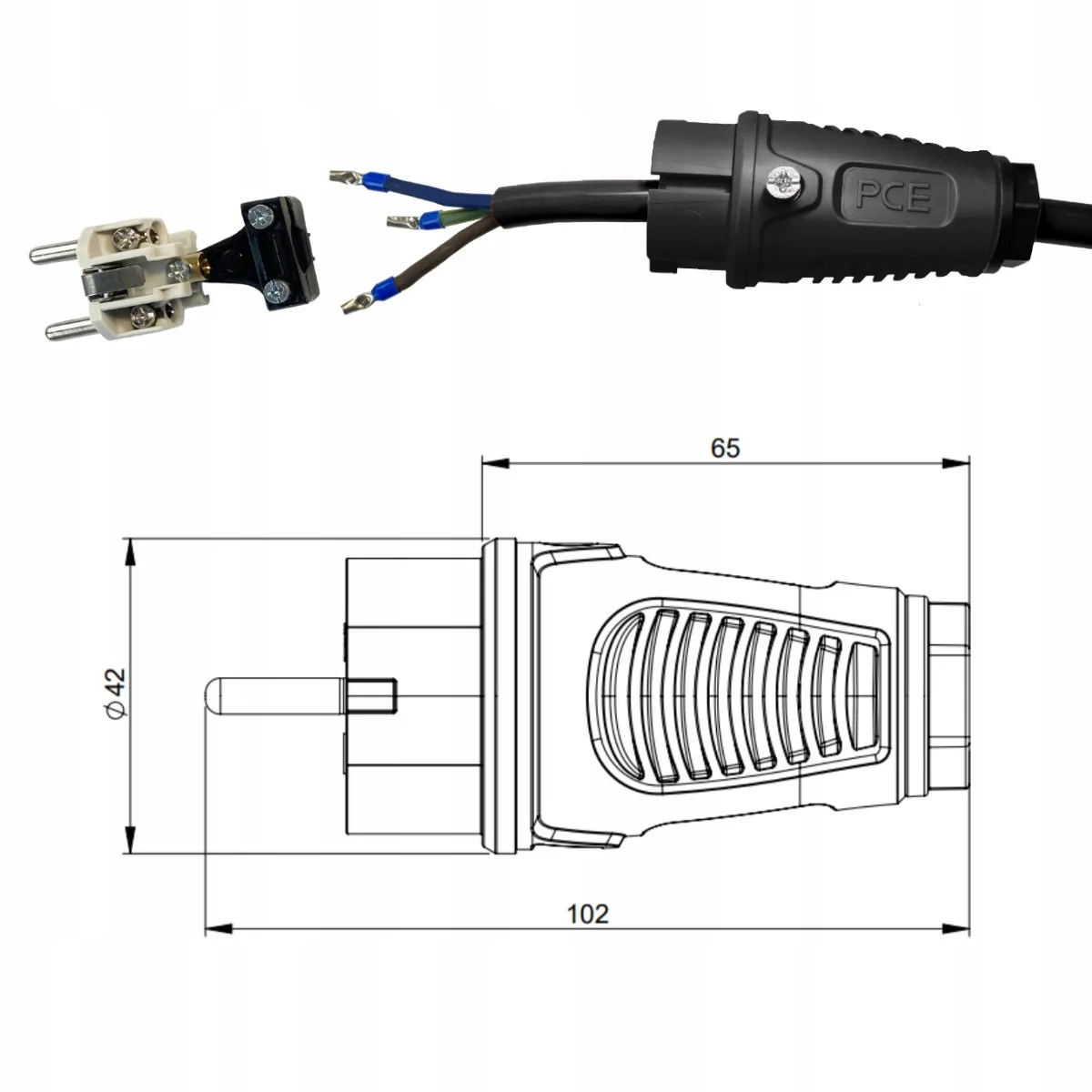 Rallonge électrique en caoutchouc résistante SCHUKO avec compteur H07RN-F 3G2,5 5m – Image 8