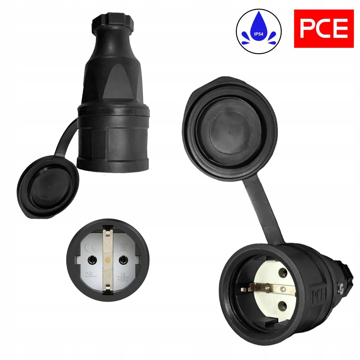Rallonge électrique en caoutchouc résistante SCHUKO avec compteur H07RN-F 3G2,5 5m – Image 7